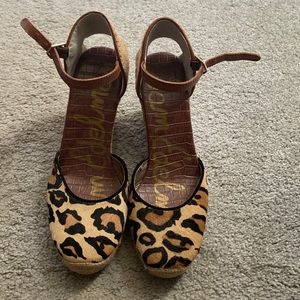Sam Edelman leopard wedge sandals